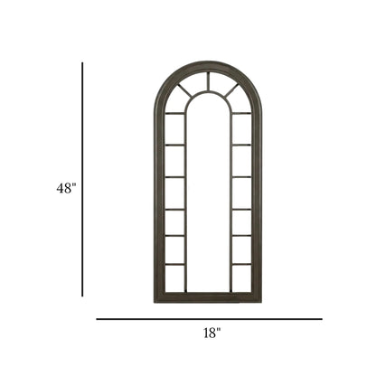 arch window pane wall mirror metal frame dark gray color 48''x18'' china