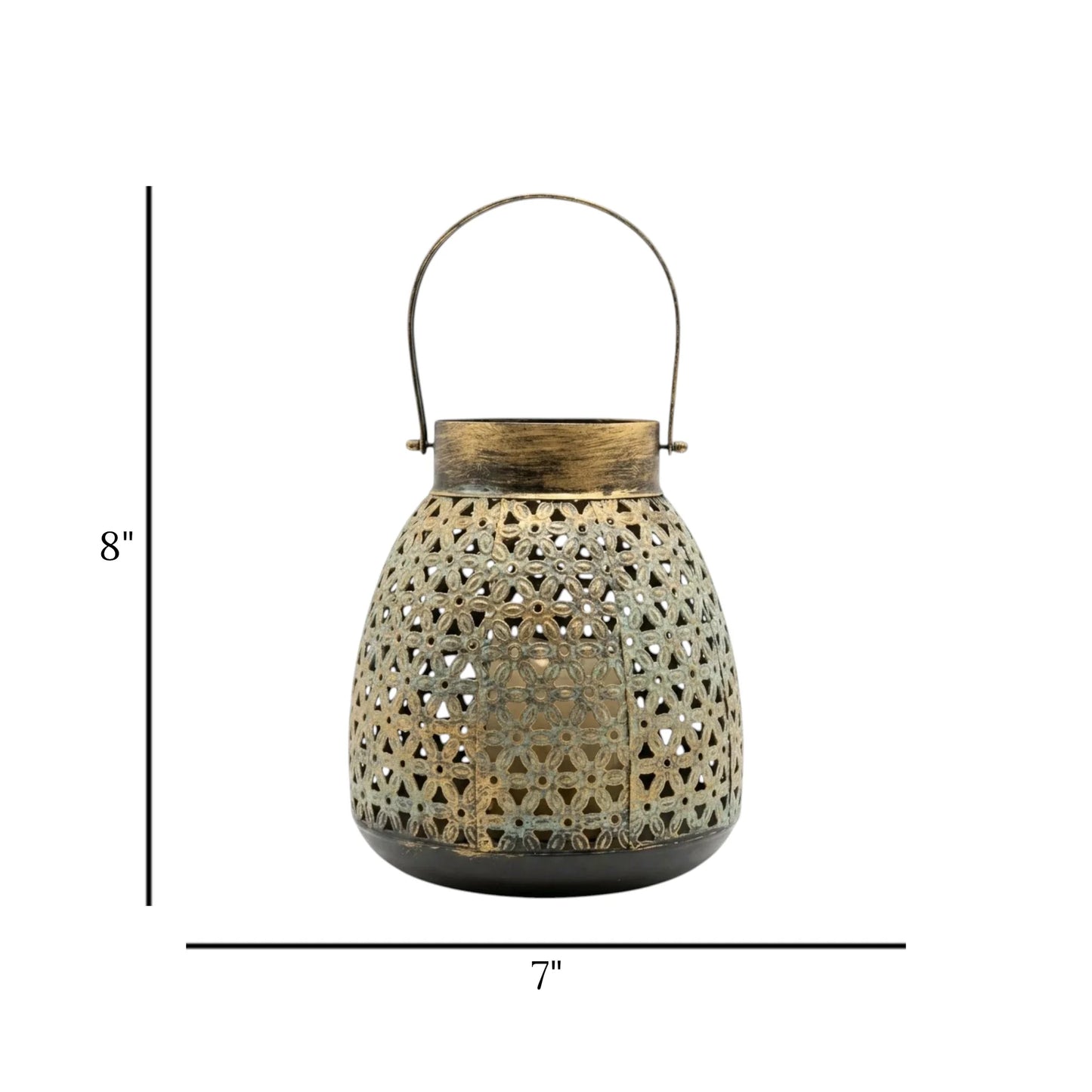 metal lantern antique cut work art 8''x7'' china