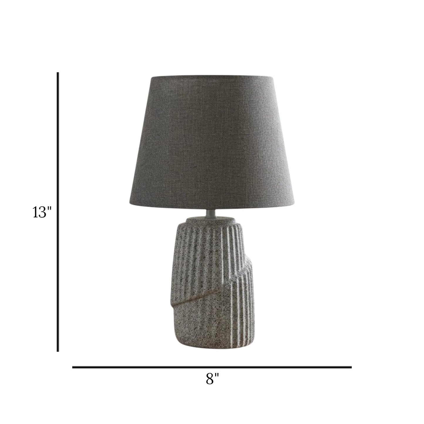 ceramic table lamp grey 13''x8'' china