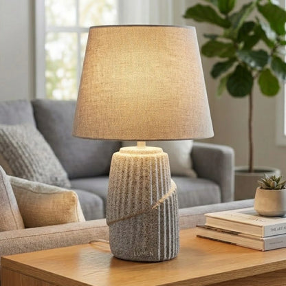 ceramic table lamp grey 13''x8'' china