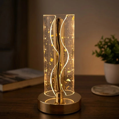 acrylic touch lamp golden flake wavy 8''x4'' china