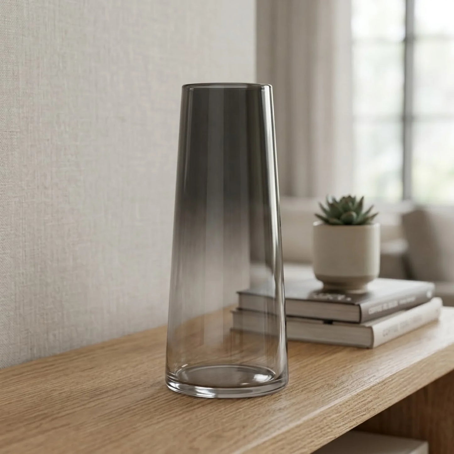 glass tube vase black 8''x3.5'' china