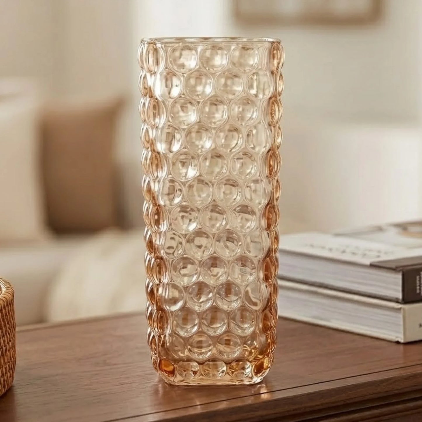 glass vase bubble golden 9.5''x4'' china