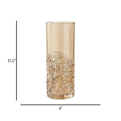 glass tube vase caret golden 11.5''x4.5'' china