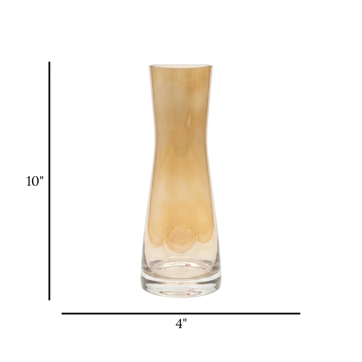 glass vase golden 10''x4'' china