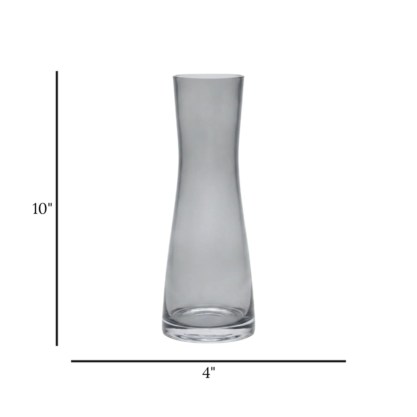 glass vase black shine 10''x4'' china