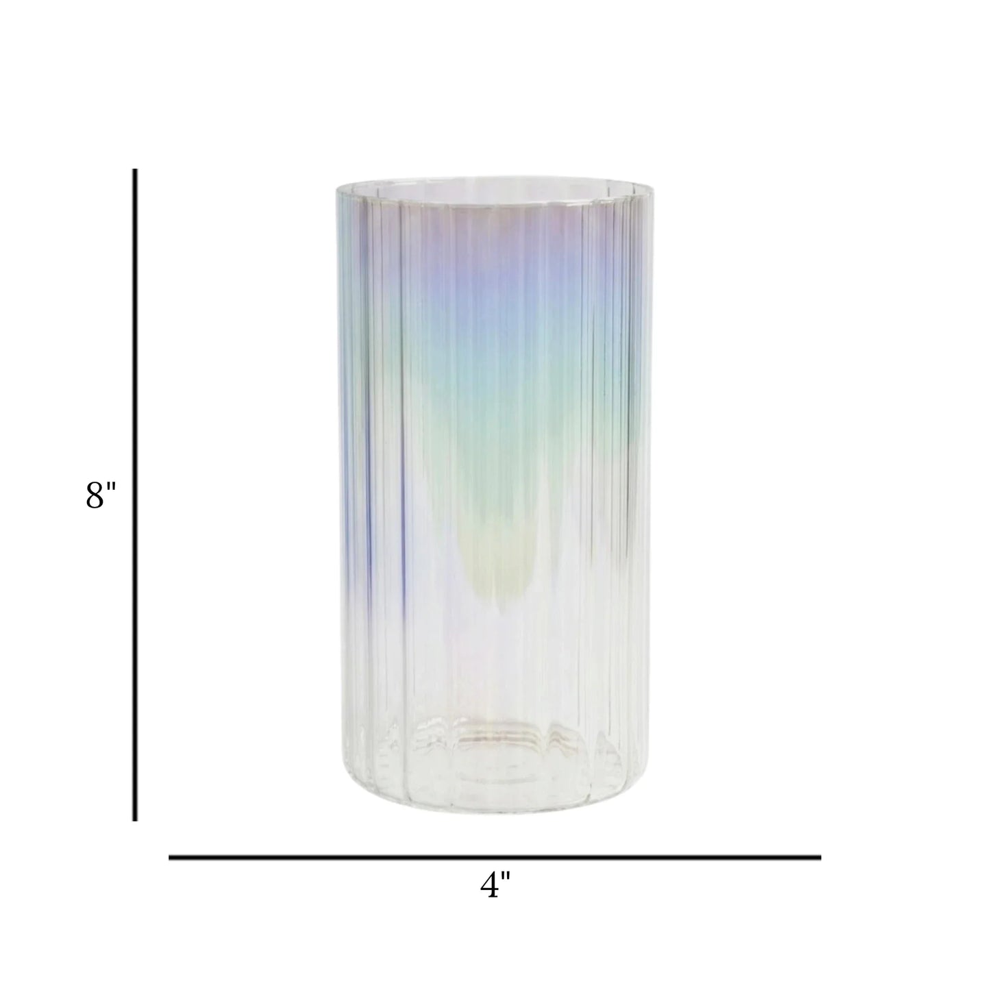 glass tube vase lines multi shine small 8''x4'' china