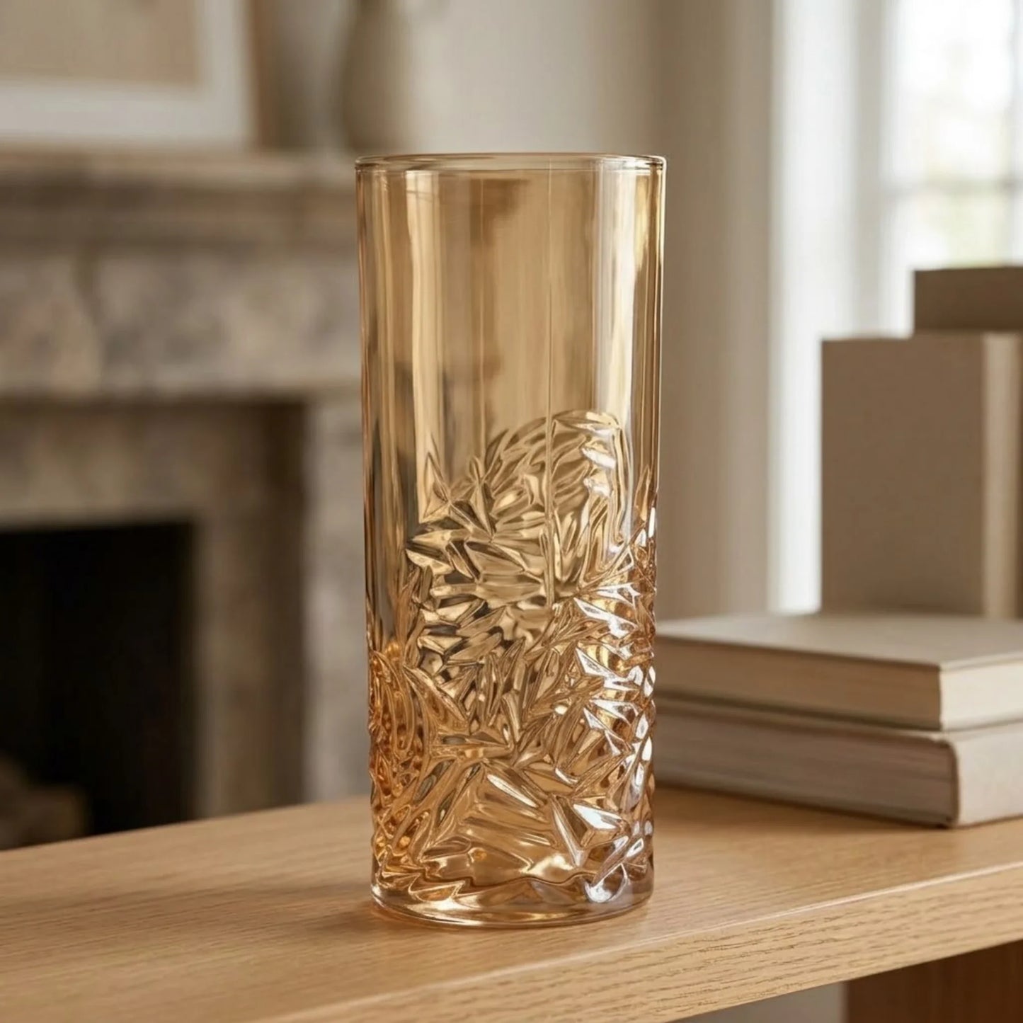 glass tube vase caret golden 9.5''x4'' china