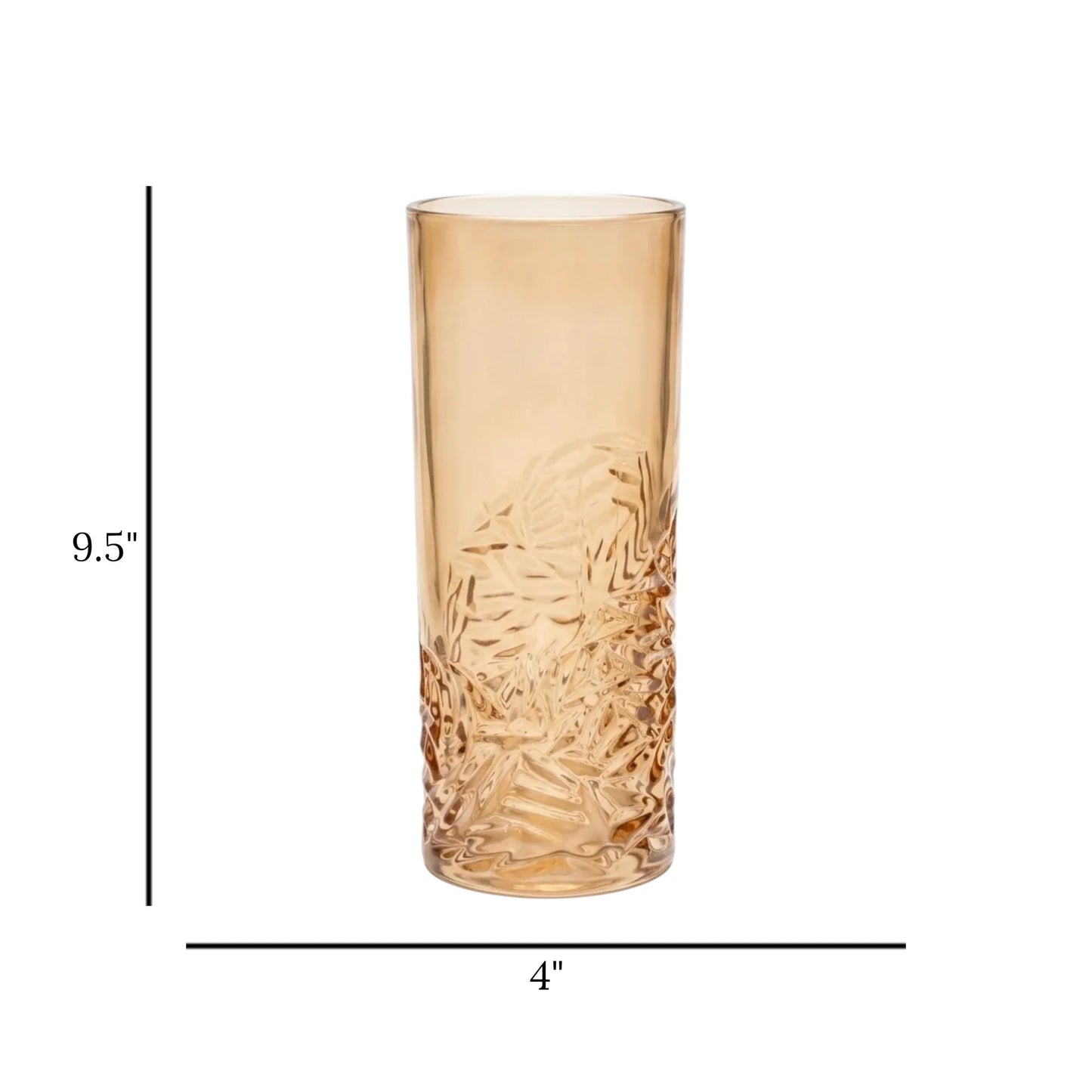 glass tube vase caret golden 9.5''x4'' china
