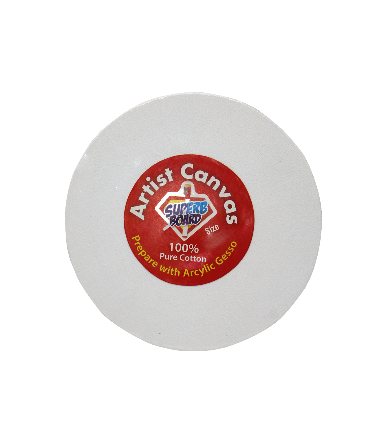 artist canvas board white 6" round
