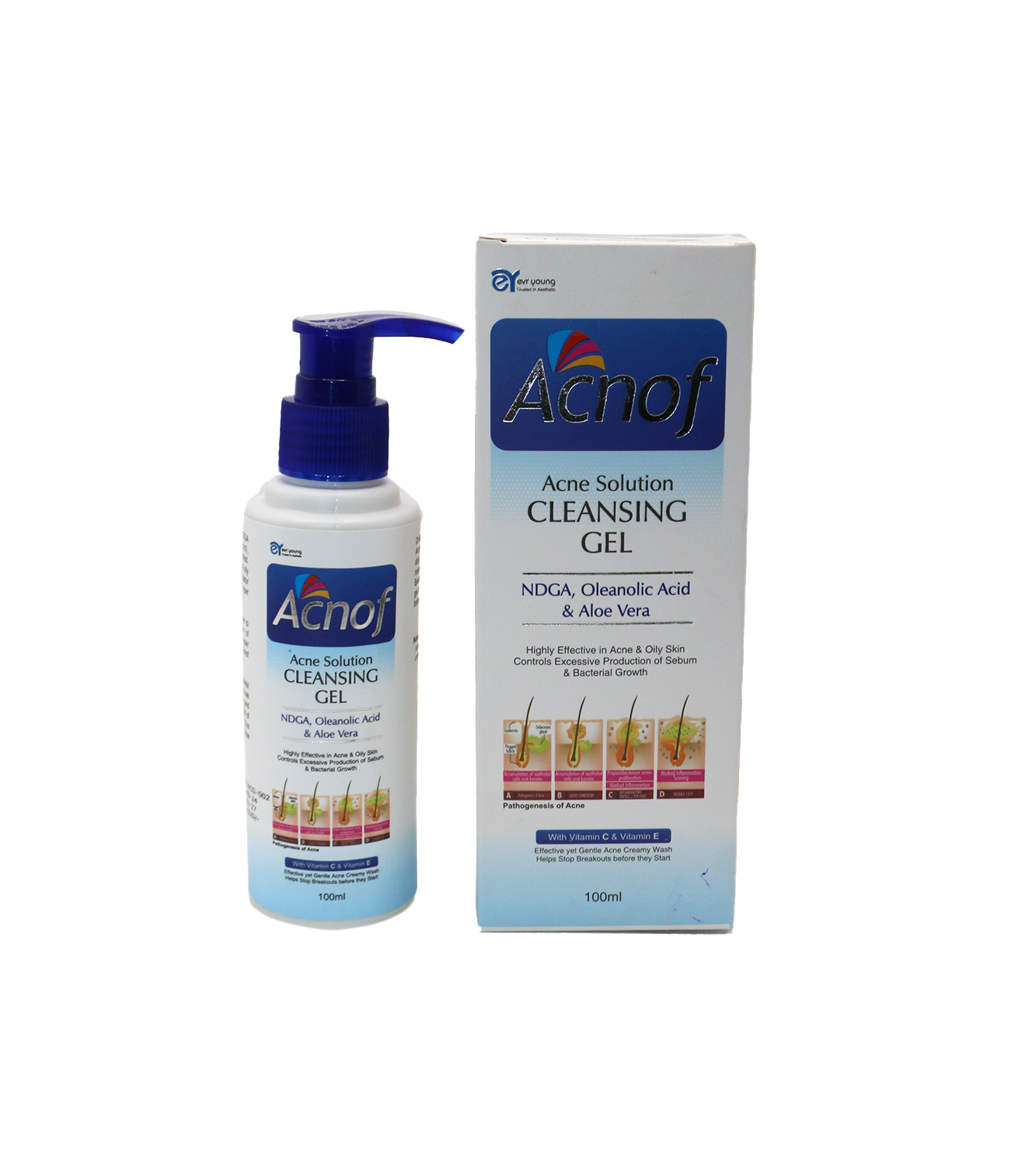 acnof cleansing gel 100ml asra derm