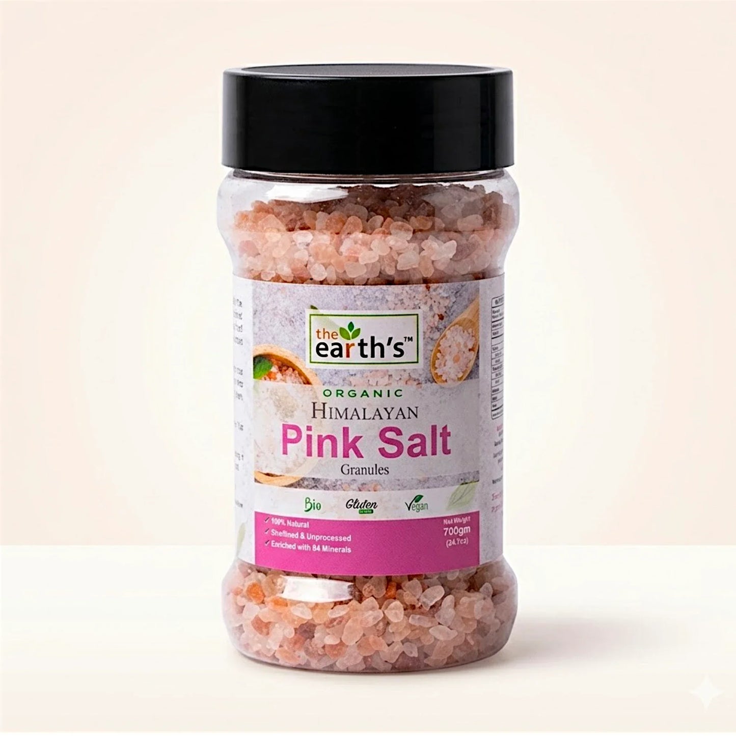 earths himalayan pink salt granules 700g jar