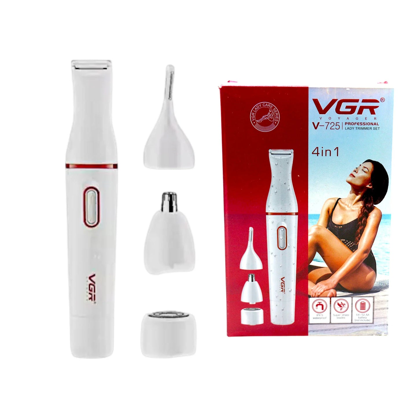 vgr lady trimmer set 4in1 v-725