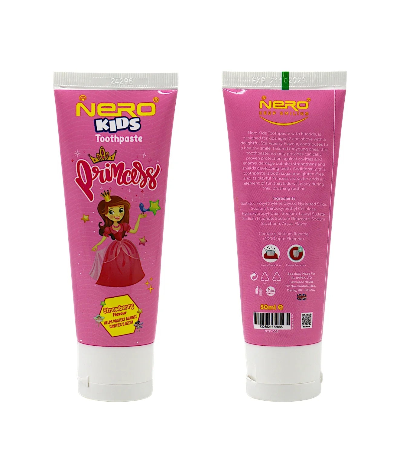 nero toothpaste kids princess strawberry 50ml