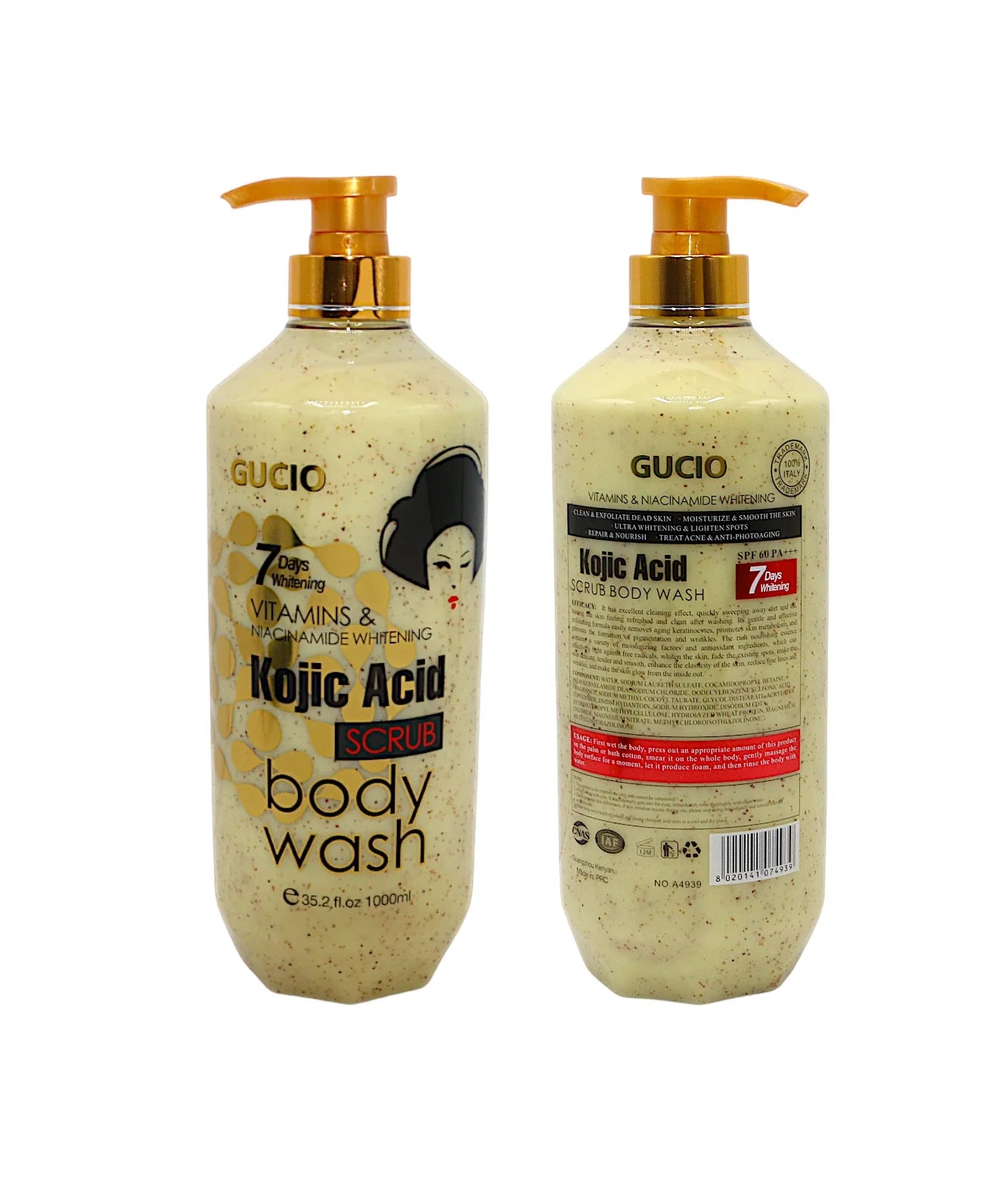 gucio body wash kojic acid 1000ml prc