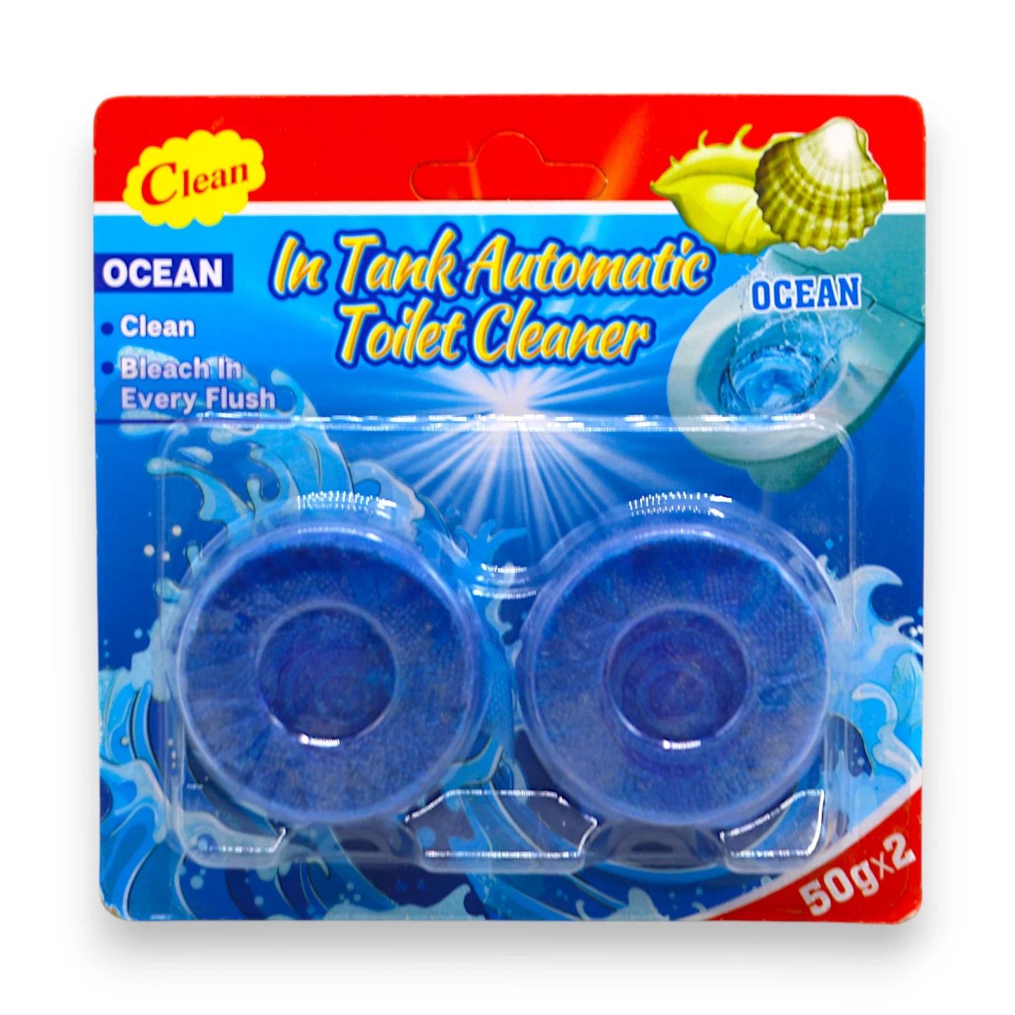 clean toilet cleaner blocks ocean 2pc 100g