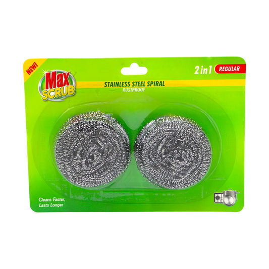 max scrub spiral stainless steel 2in1 regular