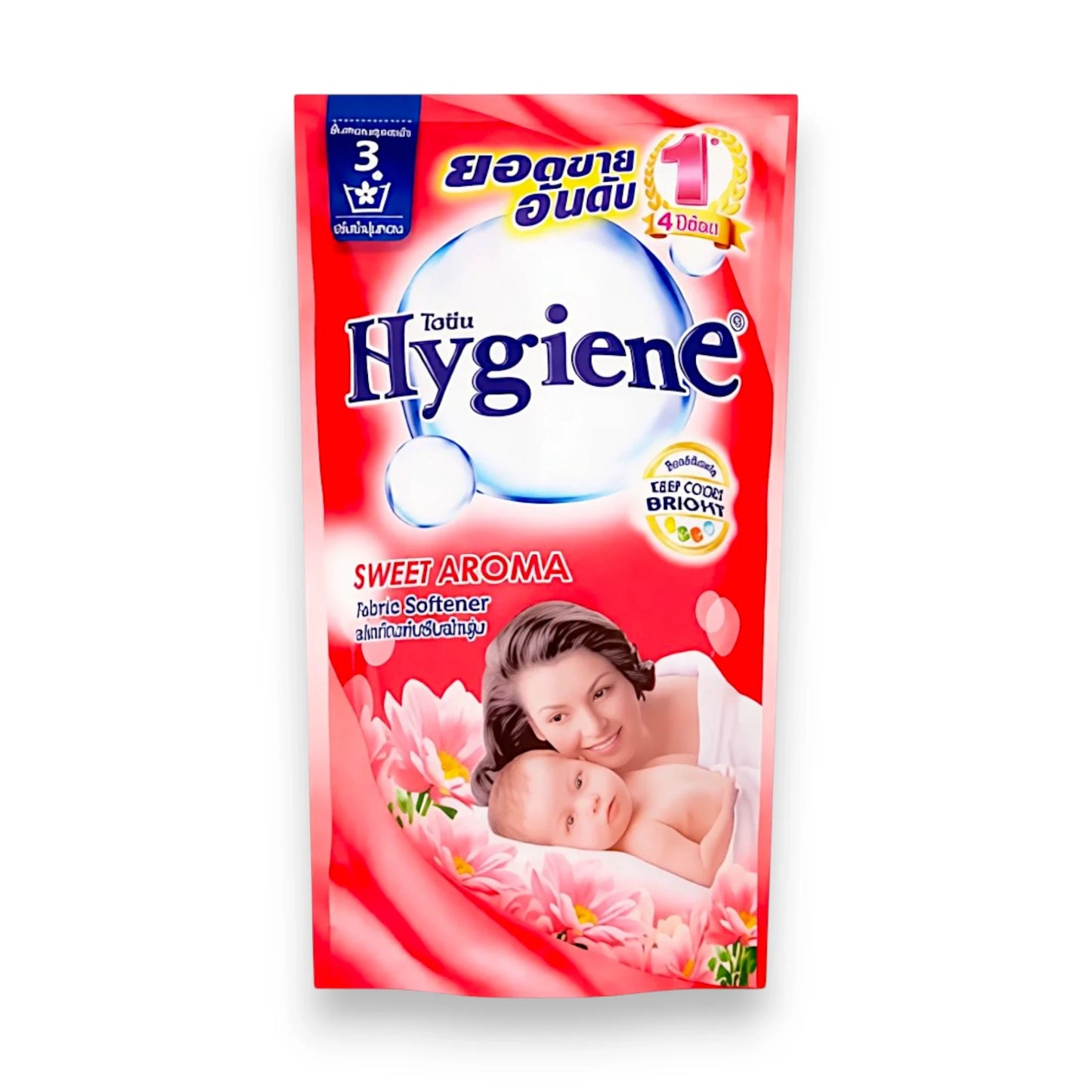 hygiene fabric softener sweet aroma red pouch 580ml thai