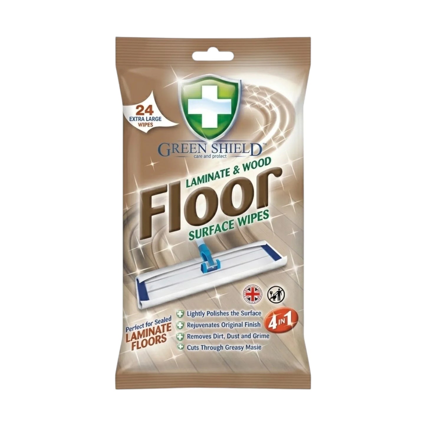 green shield floor surface wipes 24pc uk