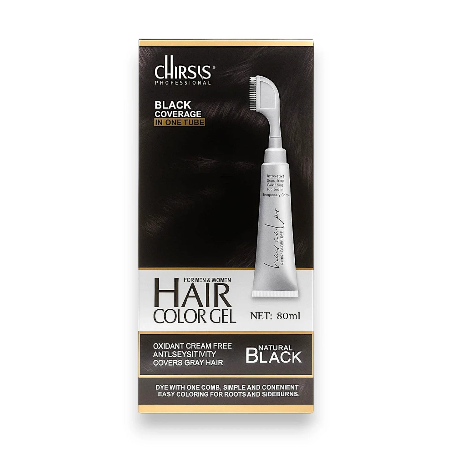 chirss hair color gel natural black 2.0 80ml p.r.c.