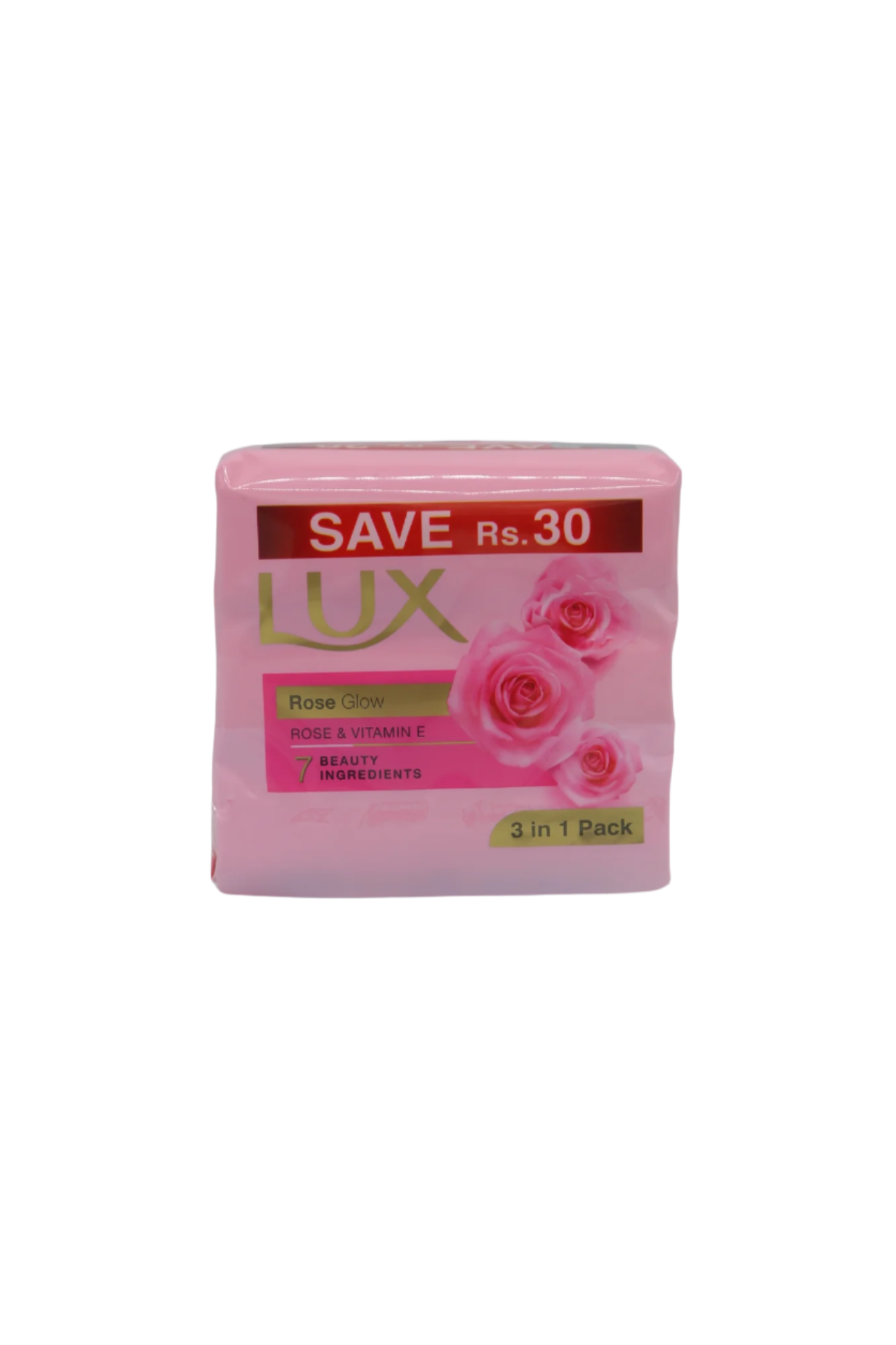 lux soap rose glow 128g 3pc