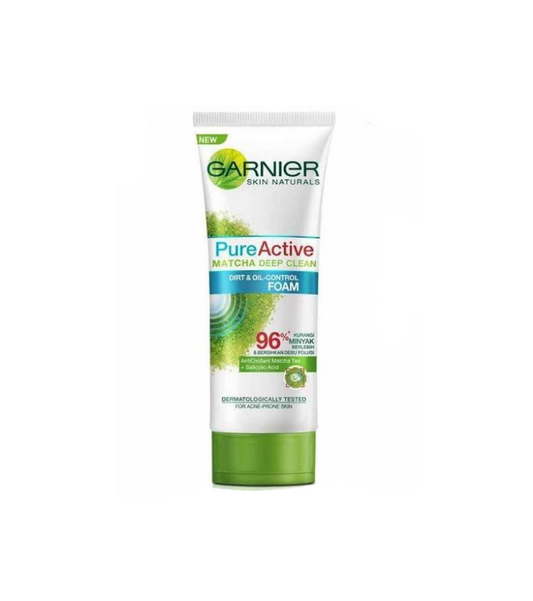 garnier face wash pure active matcha 100ml indonesia